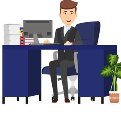 Avator of me working at office